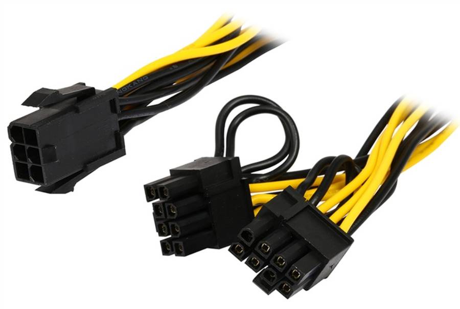 PCI Express Power Splitter Cable 6-pin to 2 x PCIe 8 (6+2) pin - 24g