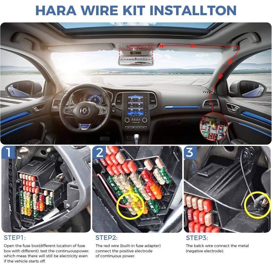 Dashboard Dash Cam Camera Hardwire Kit - 137g