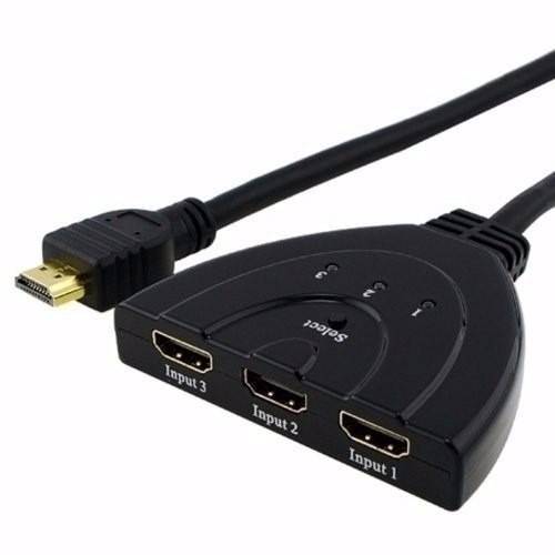 3-Port HDMI Switch with 3 HDMI Inputs and 1 HDMI Output WITH PIGTAIL