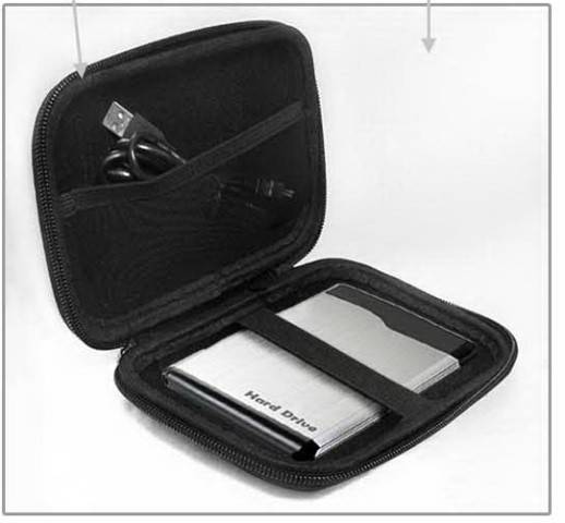 PORTABLE HARD DRIVE CASE - BLACK