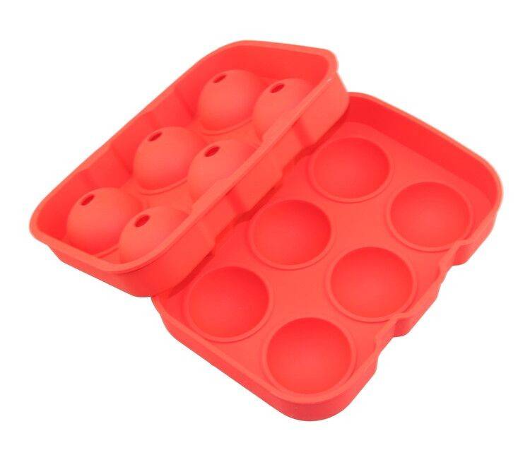 Gin Tribe J8_37 - 6 Giant Ball Boulders for Gin Ice Ball Tray - Red - Gin Tribe