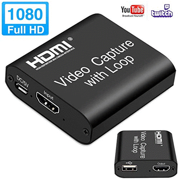 HDMI Video Capture Card with Loop Out  USB 2.0 Capture Card for Live Streaming Broadcasting Video