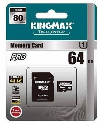 Kingmax 64GB Micro SD Class 10 Secure Digital Card