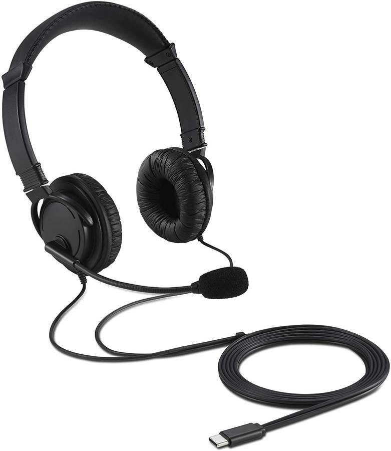 Kensington USB-C Dual Headset Headphones for Call Centre with Microphone - Black