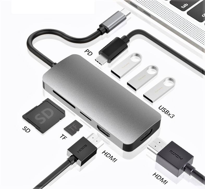Universal USB3.0 Type-C Docking Station 8-in-1