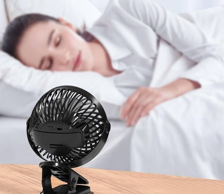 Mini Portable USB Fan with clamp - Black