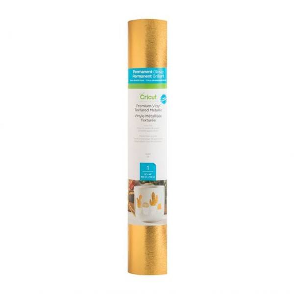 Cricut Premium Vinyl Perm 30.5 cm x 122 cm - Textured Metallic Gold