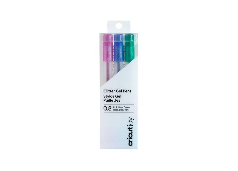 Cricut 2007080 Joy Medium Point Gel Pen Set 3-pack (Glitter Pink Blue Green)