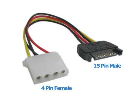 Unbranded MALESATACONNECT  Molex female to Male SATA Connector