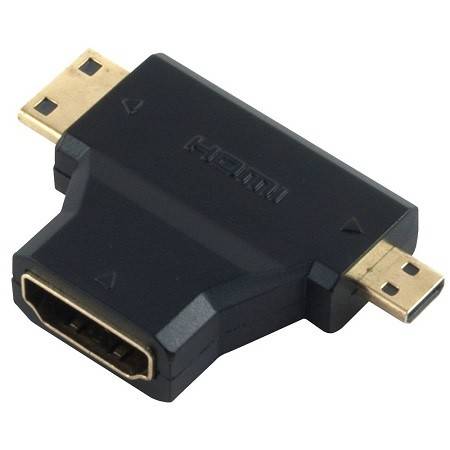 HDMITCON Micro HDMI (m) + Mini HDMI (m) to HDMI (f)