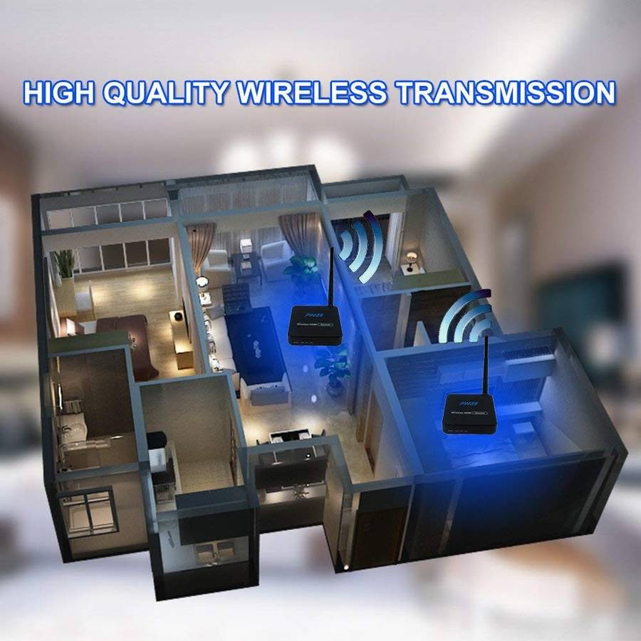 Wireless HDMI Extender Transmitter + Receiver Kit (Up to 50M) with IR Remote Control (5GHz)