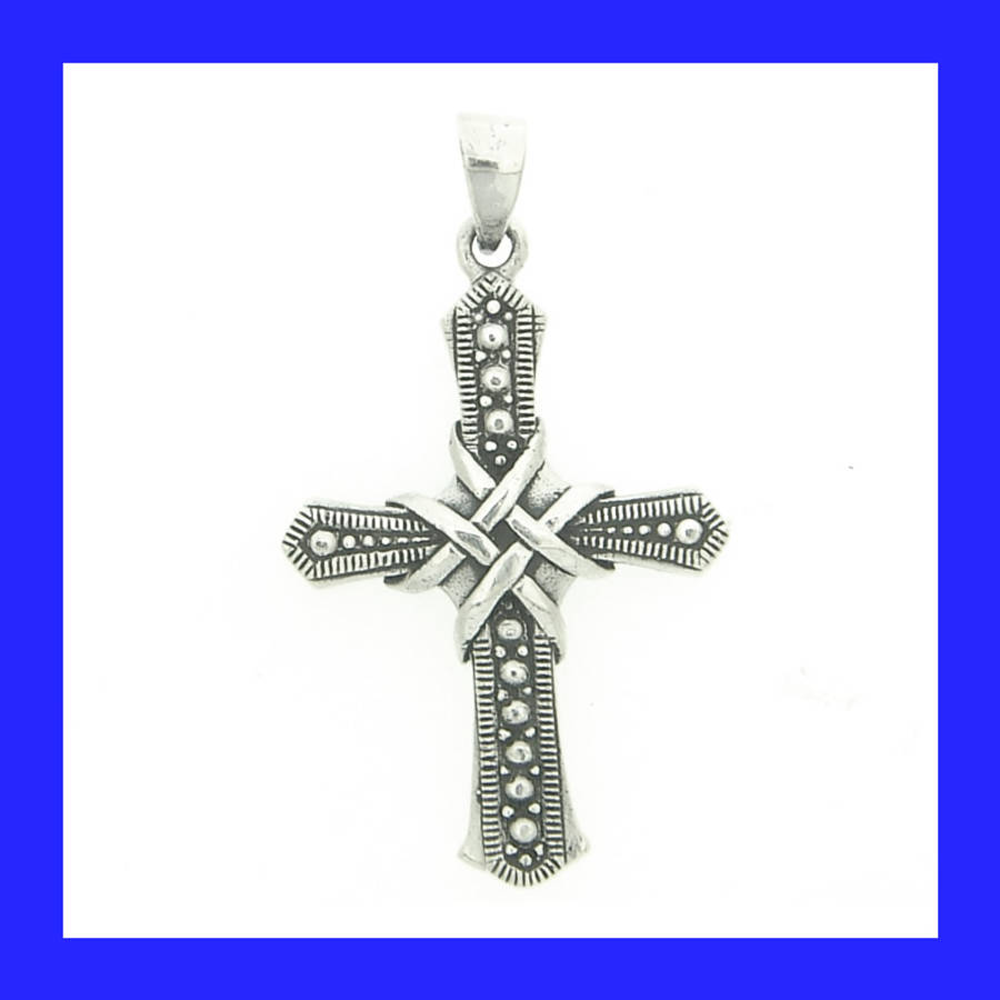 Gorgeous Celtic Cross Pendant  In Polished Solid Sterling Silver