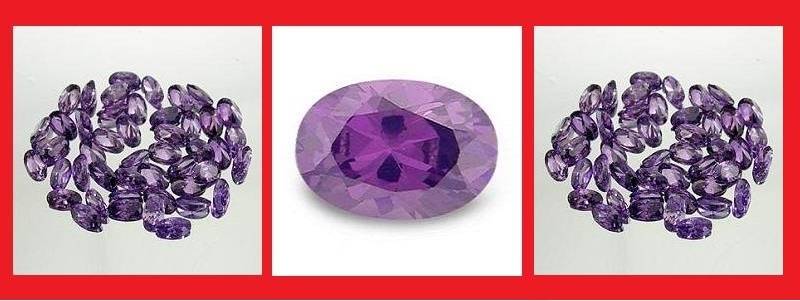 CUBIC ZIRCONIUM - RICH VIOLET OVAL FACET - 0.33cts