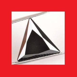 CUBIC ZIRCONIUM - JET BLACK FACETED TRIANGLE SHAPE - 0.46cts