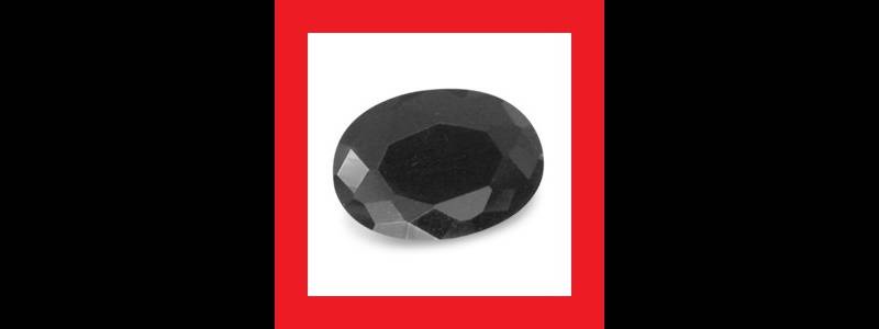 CUBIC ZIRCONIUM - JET BLACK OVAL FACET - 0.80cts