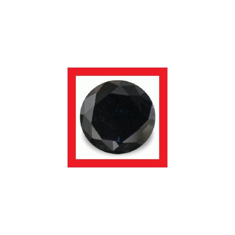 MOISSANITE - JET BLACK ROUND BRILLIANT FACET - 1.84cts