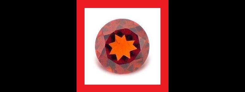 GARNET - ORANGE RED ROUND FACET - 0.17cts