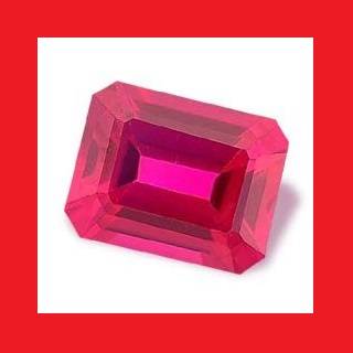 Ruby [Created] - Top Red Rectangle Shape - 2.63cts
