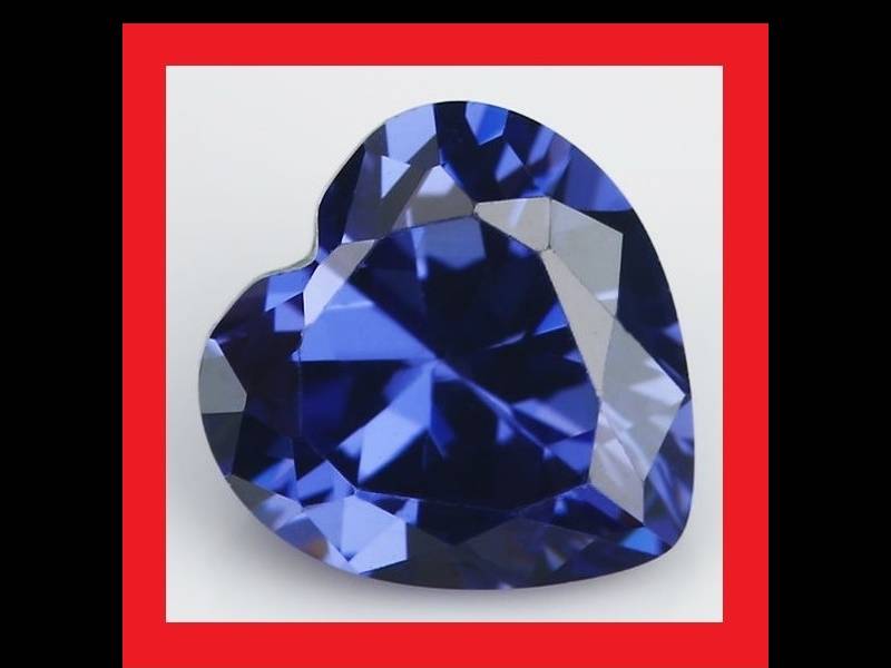 Tanzanite [Created Simulant] - Faceted Heart Shape - 6.12cts