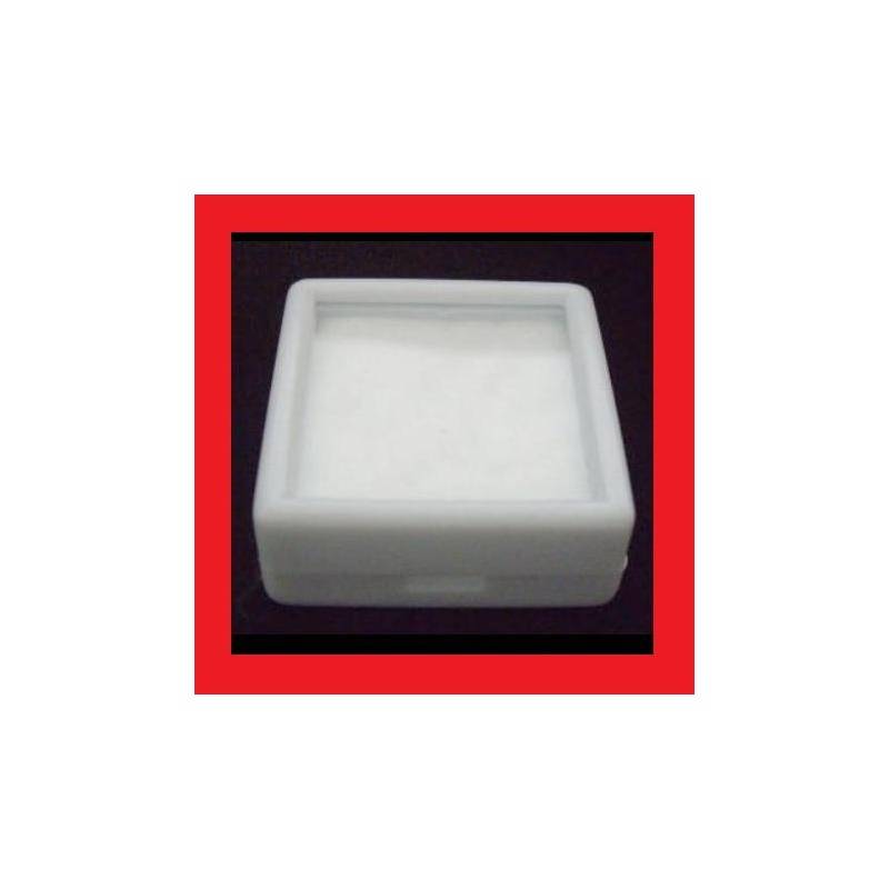 WHITE GEM DISPLAY BOXES 4cm x 4cm - PACK OF TEN BOXES