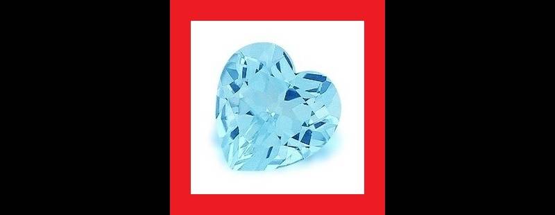 TOPAZ - SKY BLUE HEART FACET - 0.125cts