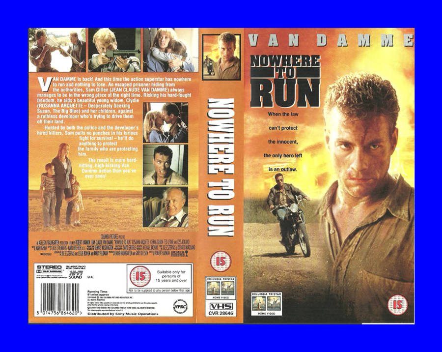 VHS CASSETTE  -  NOWHERE TO RUN (VAN DAMME)
