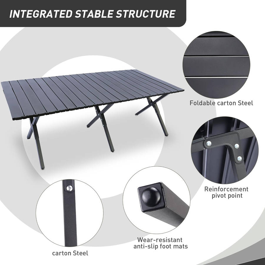 CampsBerg - Large Compact Camping Table - 120cm