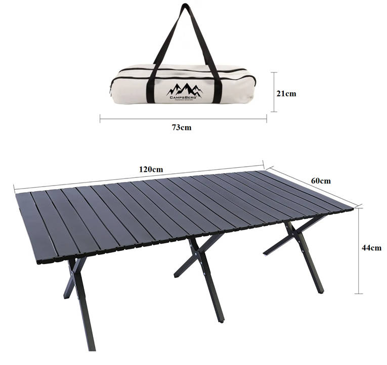 CampsBerg - Large Compact Camping Table - 120cm
