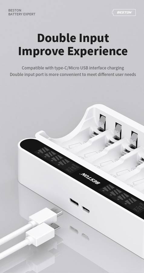 Beston C9024 8 Bay Smart LCD AA/AAA Battery Charger