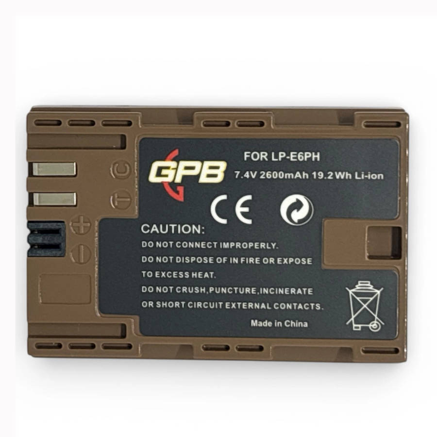 GPB LP-E6PH Lithium-Ion  USB 2600mAh Camera Battery for Canon Cameras