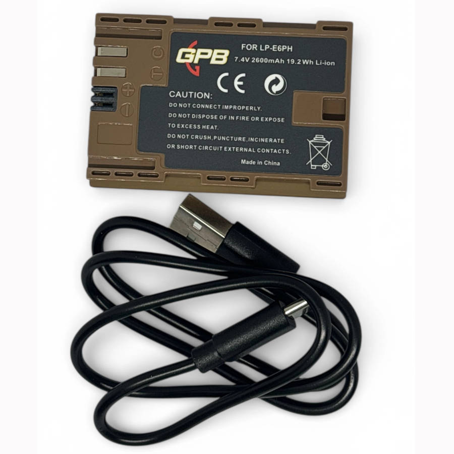 GPB LP-E6PH Lithium-Ion  USB 2600mAh Camera Battery for Canon Cameras