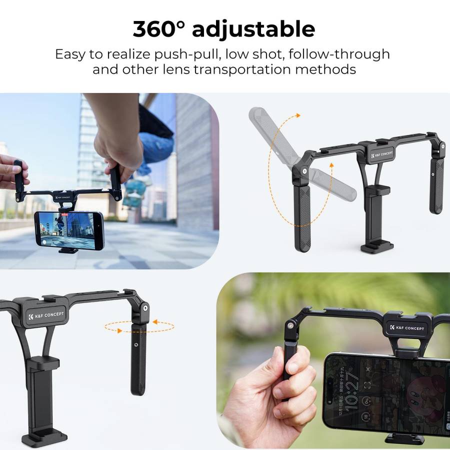 K&F Concept KF31.092 Folding Smartphone Video Rig with Dual Handles