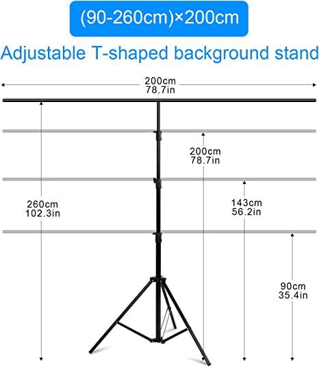 Selens T-Type  Backdrop Stand (2 x 2.6m)