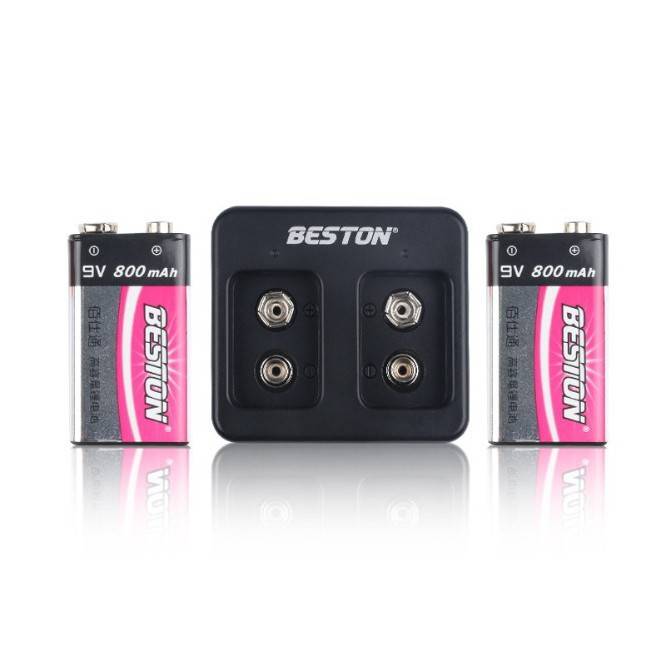 Beston M7005 2 Bay Smart Charger for 9V-800mAh Rechargeable Lithium-Ion Batteries