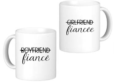 Couples Coffee Mug Set - Fiance and Fiancee