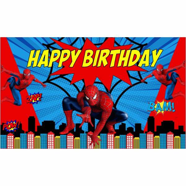 Spiderman Birthday Banner - Kids Party Decor