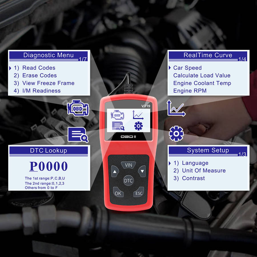 V319 OBD2 Car Scanner and Diagnostic Tool
