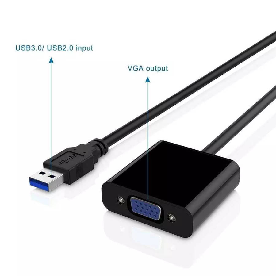 USB to VGA Converter | USB 3.0 Adapter Cable For Windows 7,8,10 & Windows 11