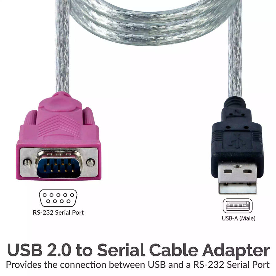 1.5 Meter USB to RS232 Serial Port | USB to DB9 Pin Male Converter Cable | FTDI RS232, PL2303, CH340