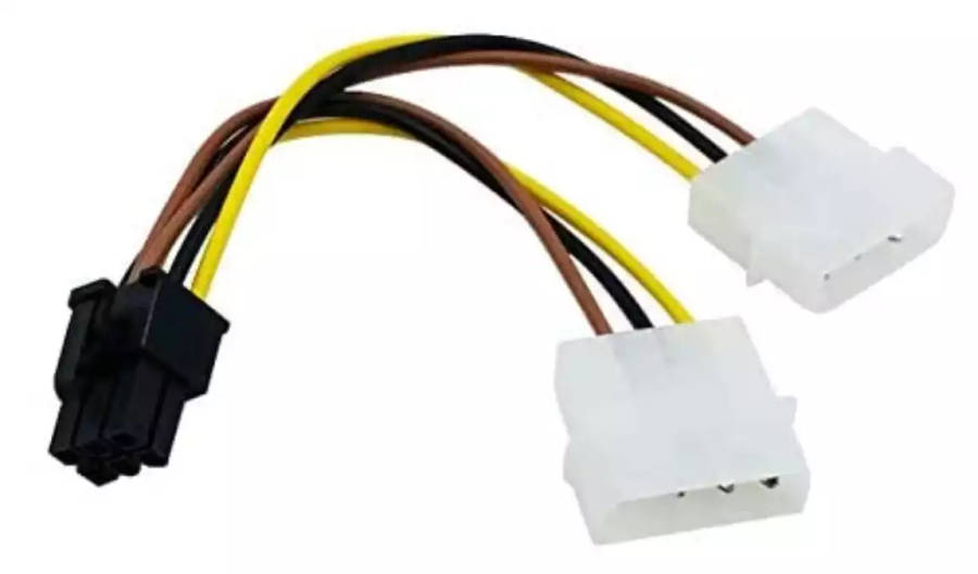 2 x Molex to 6 Pin PCIe Male Power Cable (PCI Express) - Graphics Card Adapter Power Cable to old...