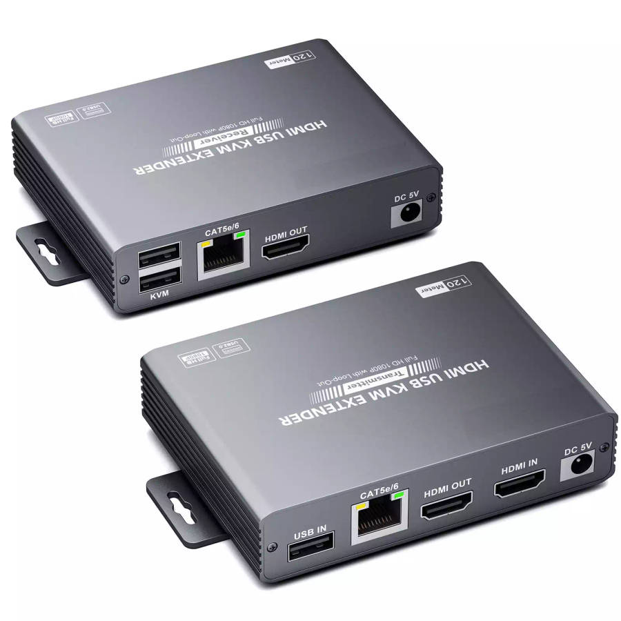 120 Meter 4K UltraHD HDMI KVM Extender over CAT6 | Loop out | Zero Latency (Keyboard, Video, Mouse)