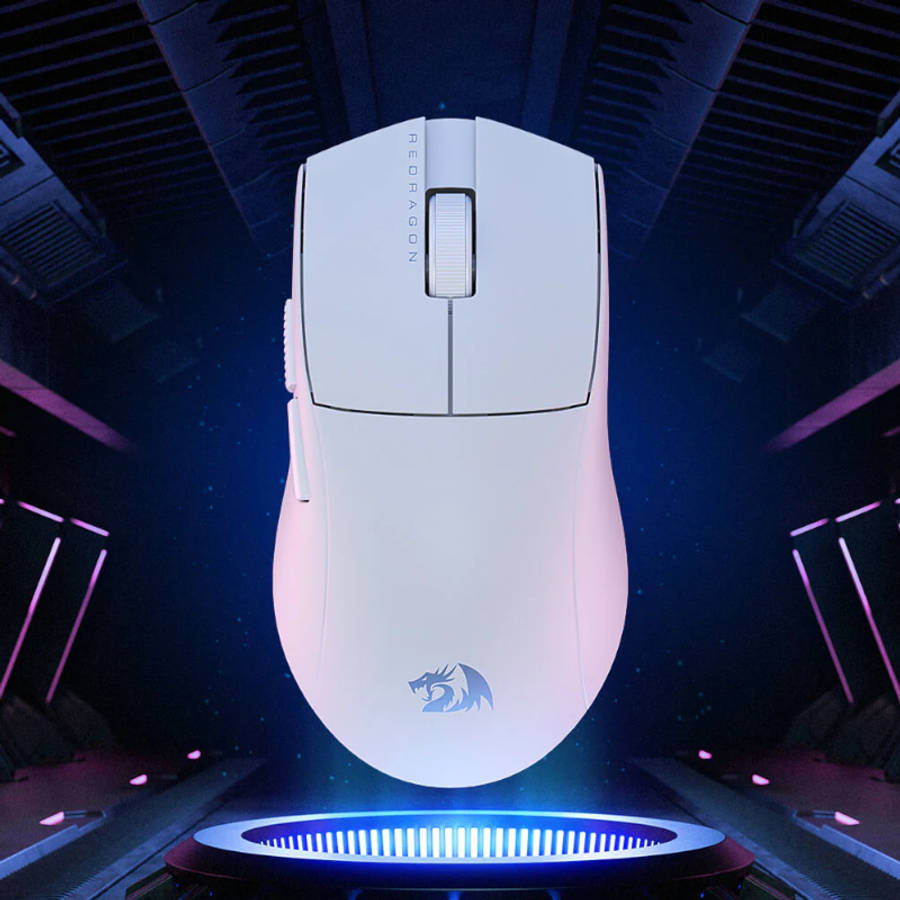 Redragon M916 PRO 1K 3-Mode Wireless Gaming Mouse – White