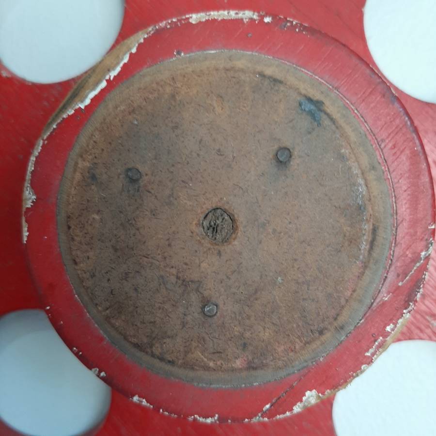 Red hanging wheel shape