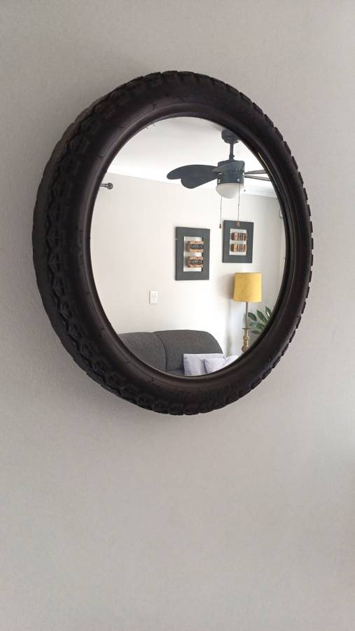 Black Motorbike Tyre Mirror