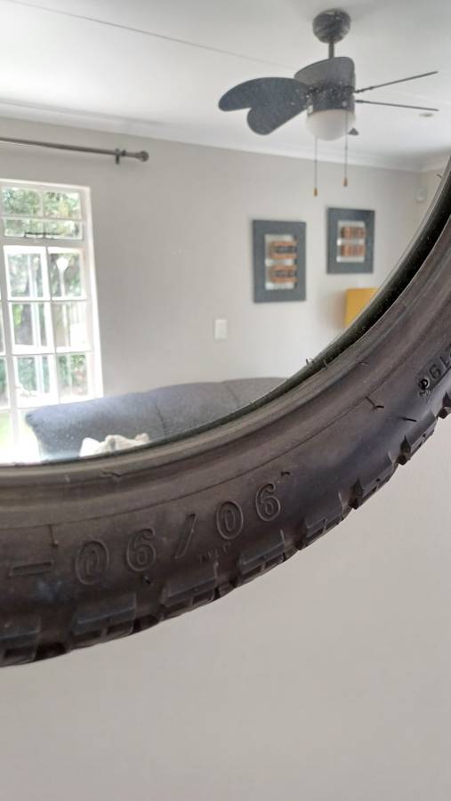 Black Motorbike Tyre Mirror