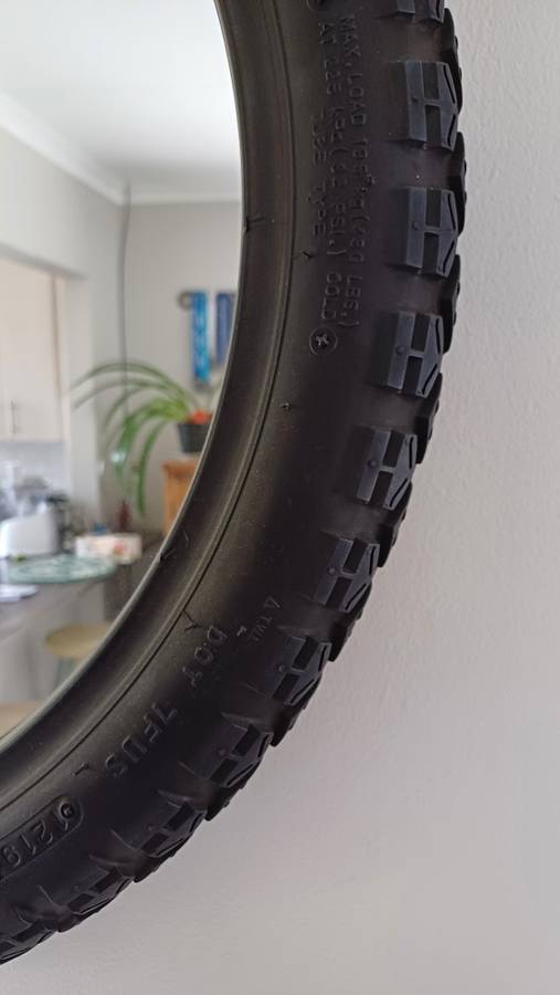 Black Motorbike Tyre Mirror