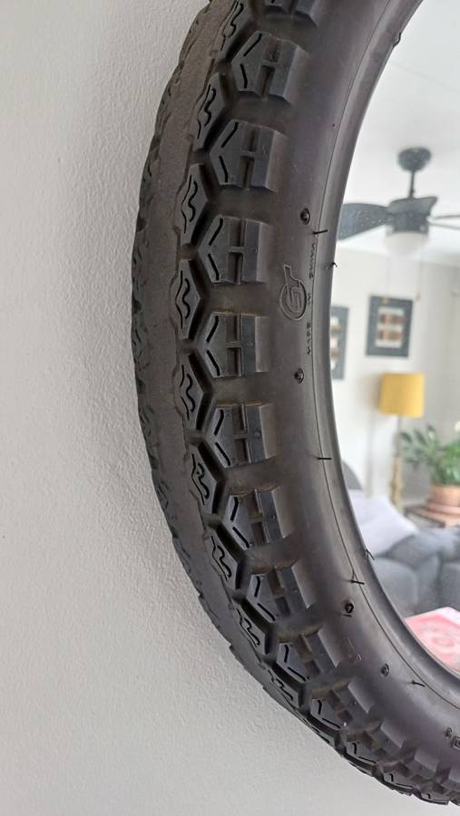 Black Motorbike Tyre Mirror