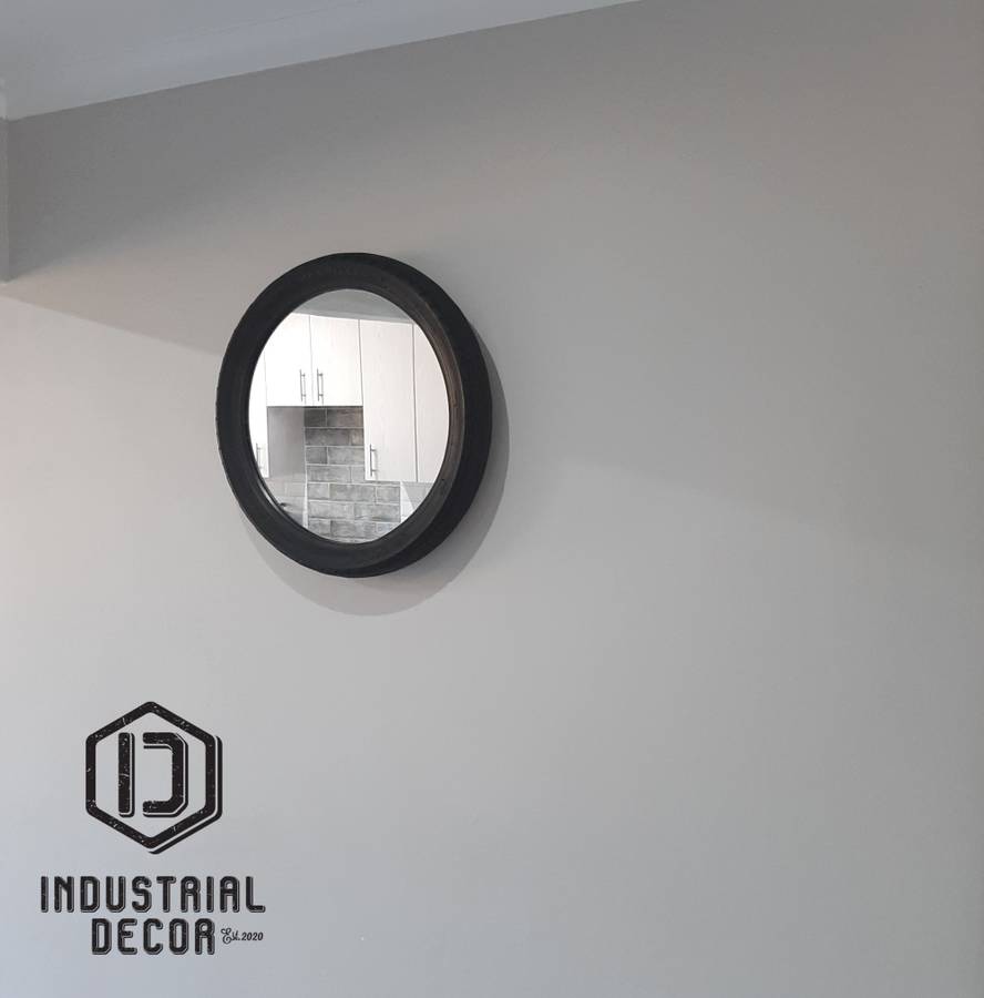 Black Motorbike Tyre Mirror