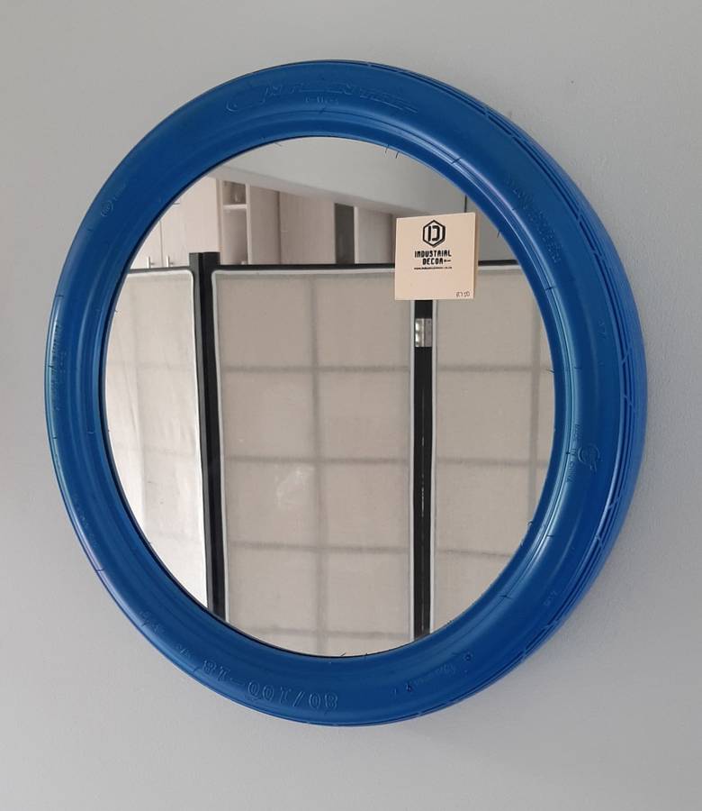Blue Motorbike Tyre Mirror