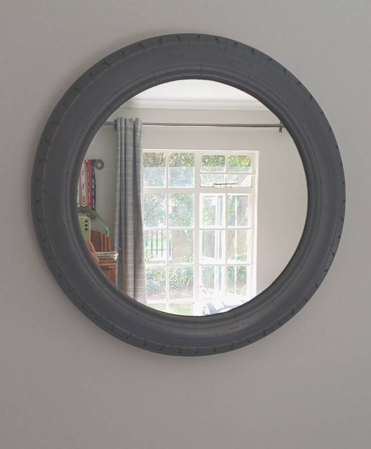 Grey Motorbike Tyre Mirror